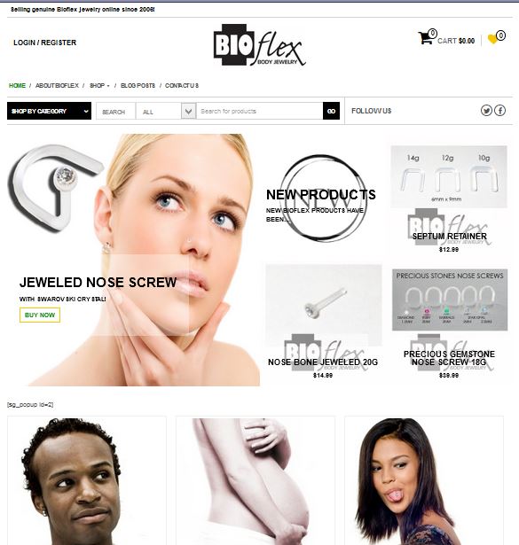 Bioflex Body Jewelry Website Design