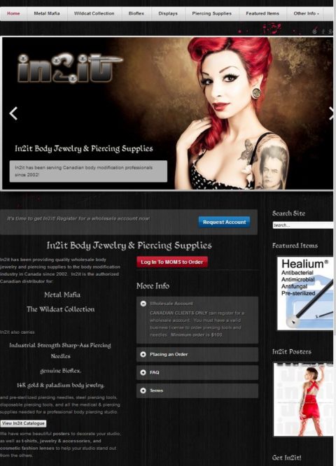 In2it Body Jewelry & Piercing Supplies Website